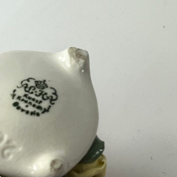 x8 1940s Kronach Bavarian Porcelain Dusty Pink Rose Flower Figurine 1.5" Bisque - Picture 14 of 15